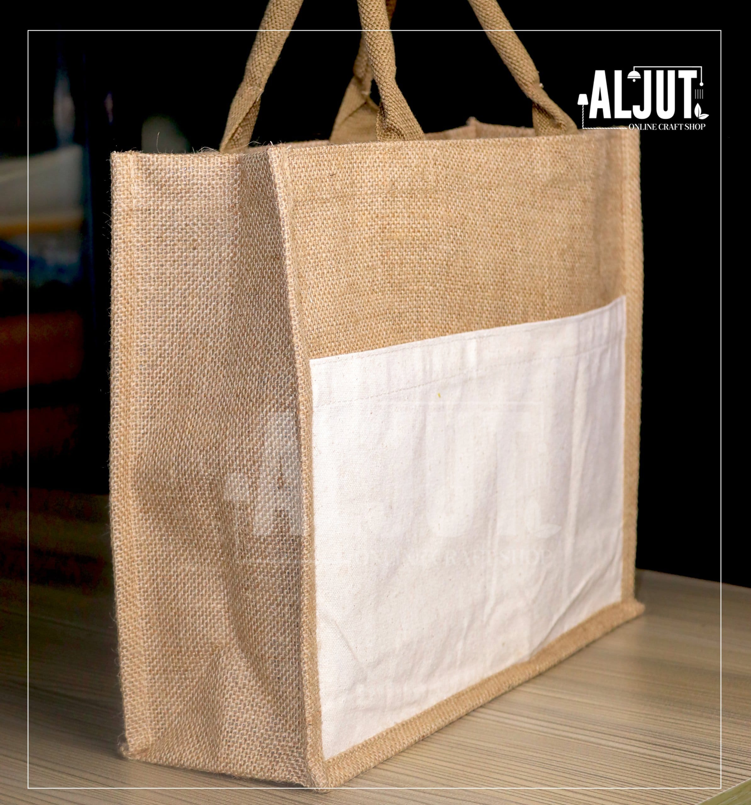 ALJUT Laminated Jute Bag -JC02 | Natural Jute - Image 3