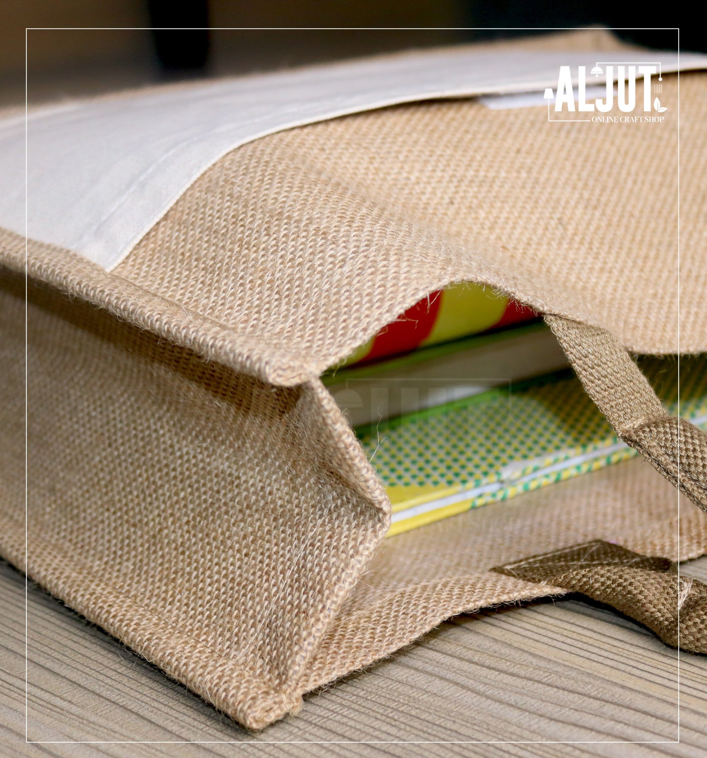 ALJUT Laminated Jute Bag -JC02 | Natural Jute - Image 2